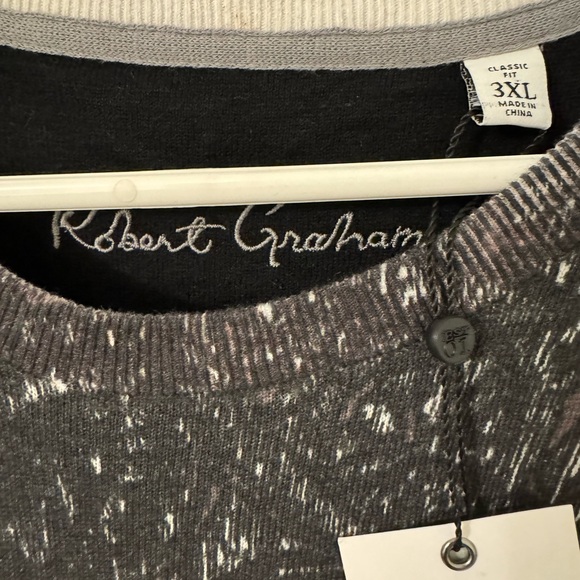 NWT- Robert Graham men’s  Taurus Sweater. Size 3XL. Black and gray print - Picture 8 of 8